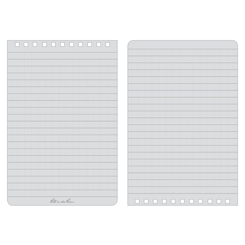 Rite in the Rain Weatherproof Top Spiral Notebook, 4" x 6", Orange Cover, Universal Pattern, 6 Pack (No. OR46L6) - Image 2
